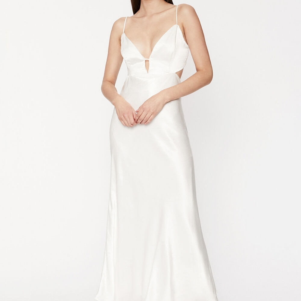 Bardott Karlotta Slip Dress in Ivory White Size 4